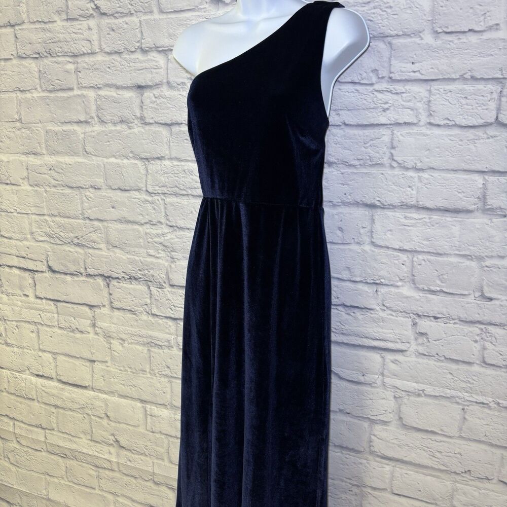 Baltic Born Tatiana Velvet One Shoulder Maxi Dress Medium Midnight Blue - Picture 11 of 16